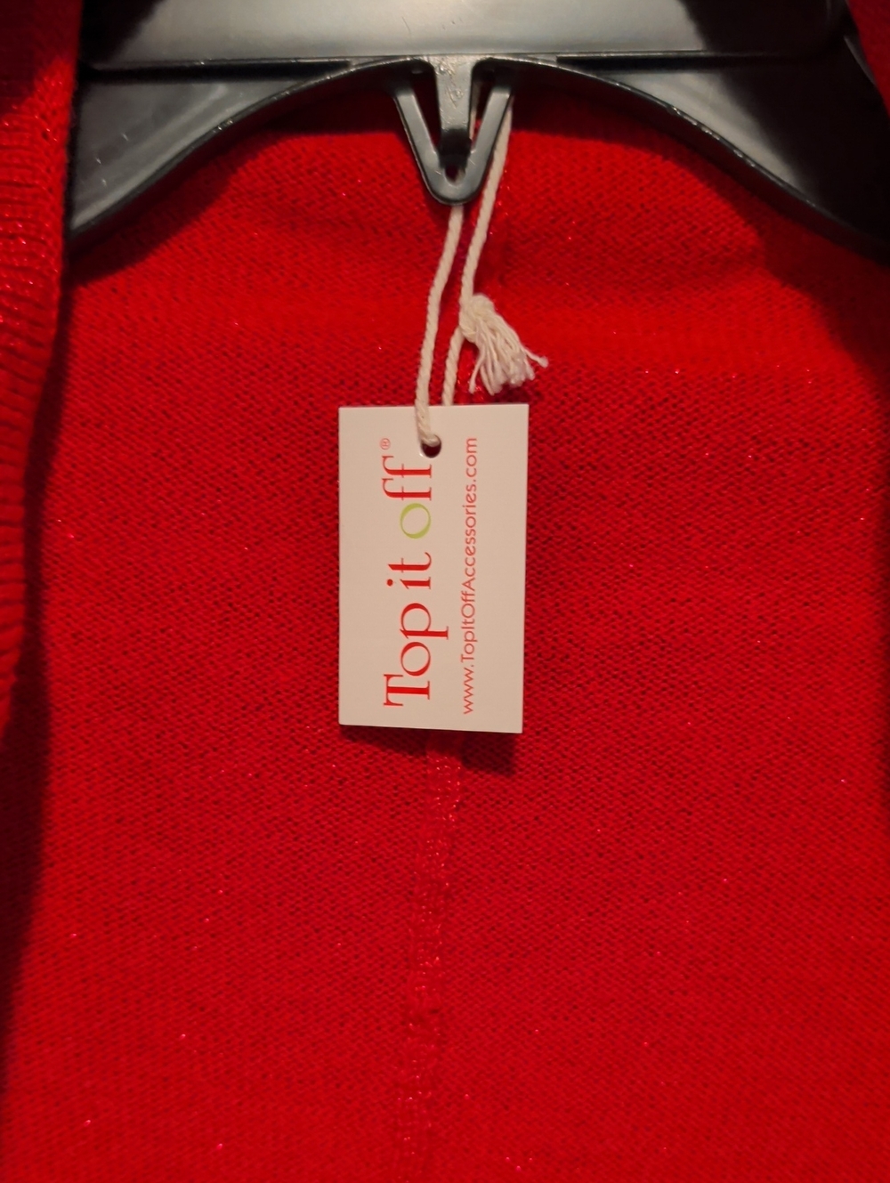 Sparkling Red Ruffle Poncho Shrug - Unbranded - Picture 2 of 6